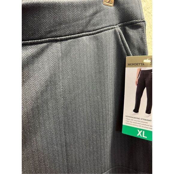 Mondetta Black & Grey Herringbone Straight Leg Pants Woman’s XL NEW - Picture 10 of 14